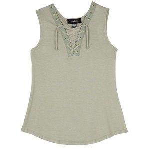 Amy Byer Girls' Big Sleeveless Sneaker Shirt - XL